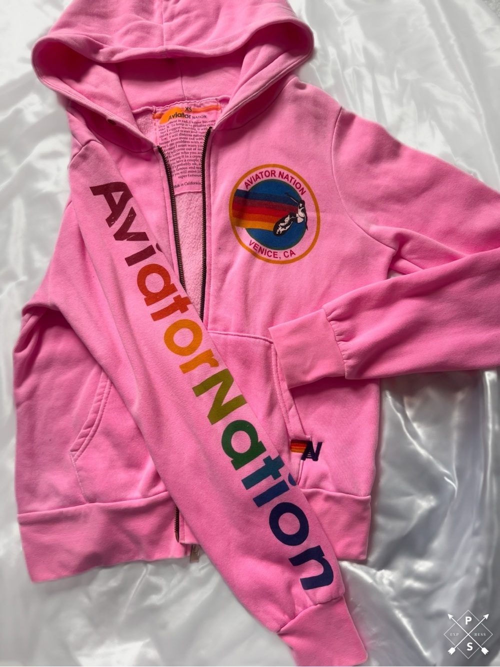 Aviator Nation Pink Venice Zip Hoodie Great Condition XS